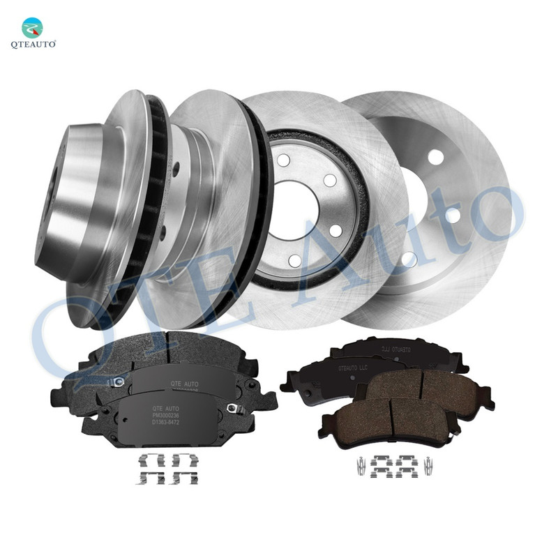 Set of 12 Front 305mm-Rear 330mm Brake Disc Rotors-Ceramic Brake Pad Kit For 2005 Chevrolet Silverado 1500