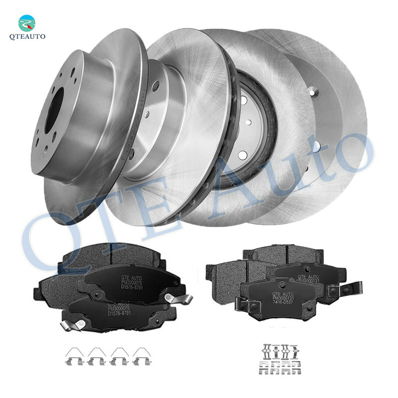 Set of 12 260mm Front-Rear Brake Disc Rotors-D1578 8791 Ceramic Brake Pad Kit For 1998 1999 Acura CL