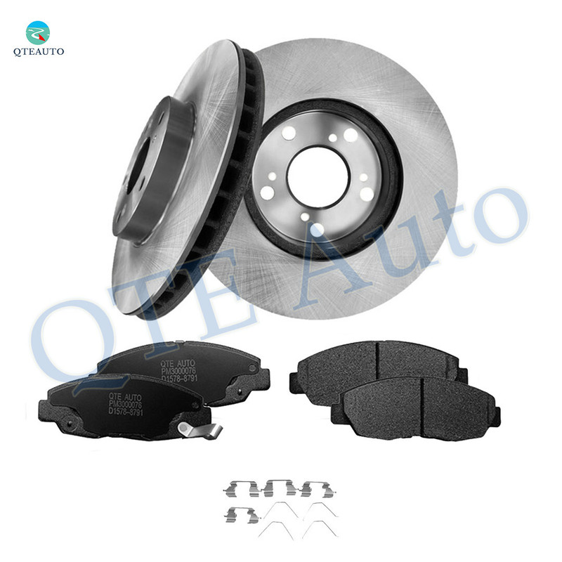 Set of 6 Front 282mm Brake Disc Rotors-Ceramic Brake Pad Kit For 1999-2002 Honda Accord