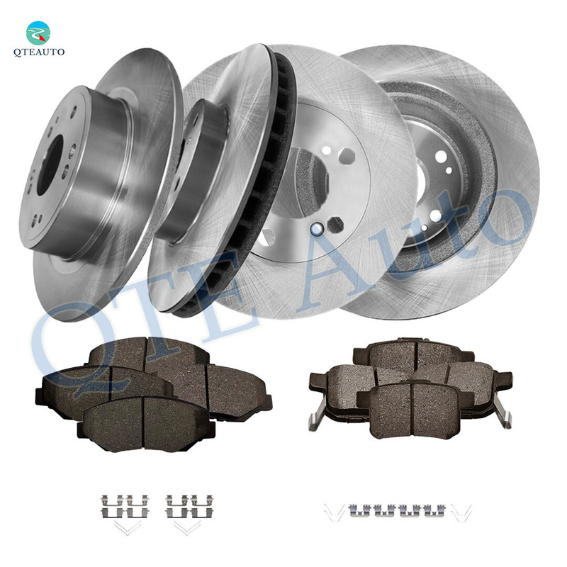 Set of 12 282mm Front-Rear Brake Disc Rotors-Ceramic Brake Pad Kit For 2008-2012 Honda Accord