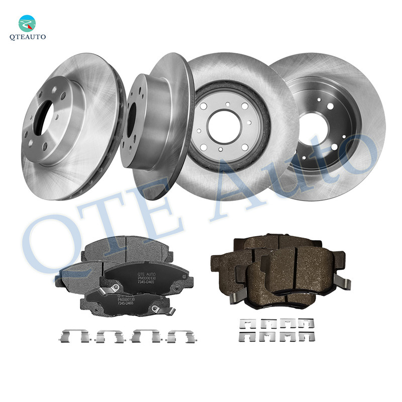 Set of 12 260mm Front-Rear Brake Disc Rotors-7345-D465 Ceramic Brake Pad Kit For 1998 1999 Acura CL