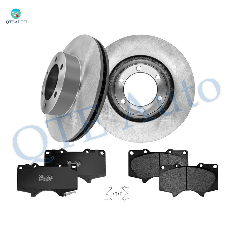 Set of 6 Front 319mm Brake Disc Rotors-Ceramic Brake Pad Kit For 2003-2006 Toyota Tundra