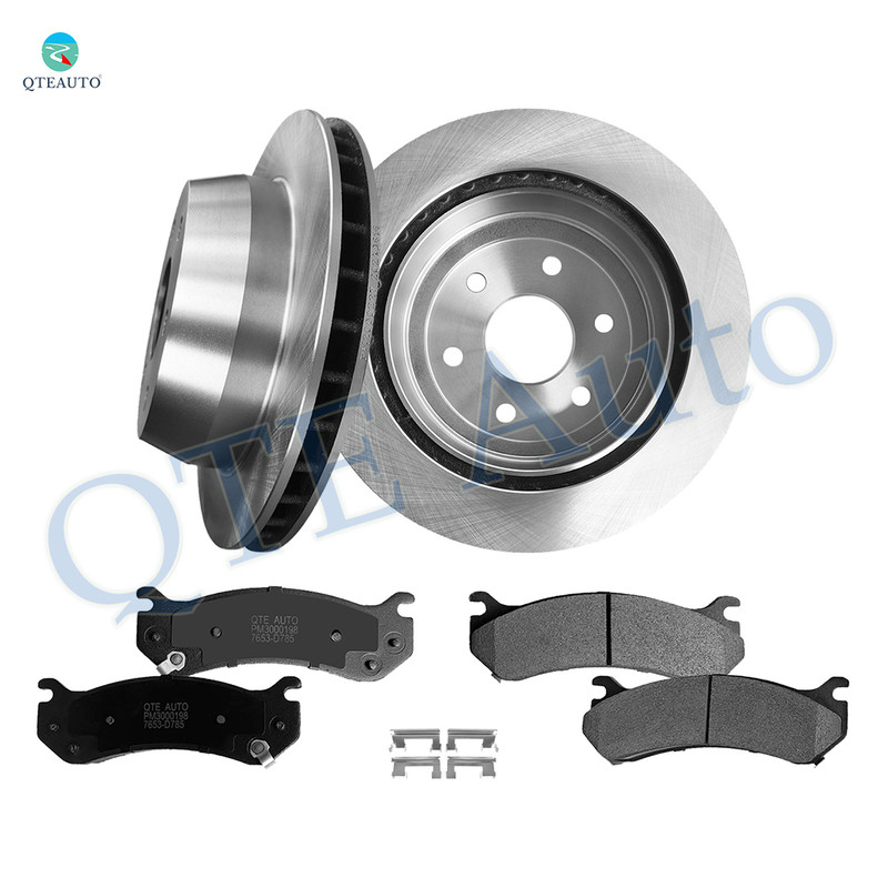 Set of 6 Rear 330mm Brake Disc Rotors-Ceramic Brake Pad Kit For 2005 GMC Sierra 1500