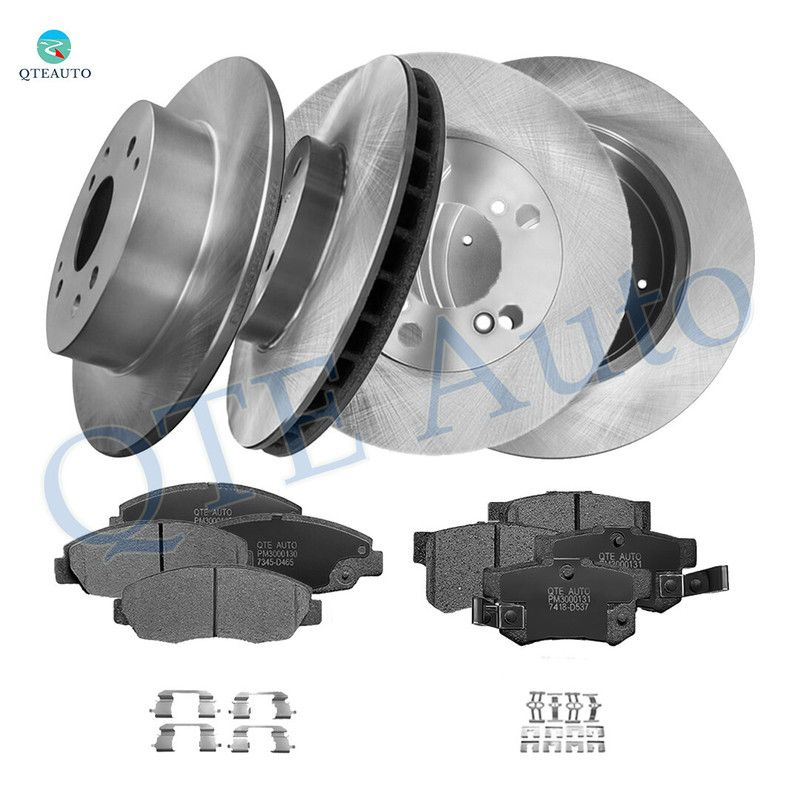 Set of 12 Front 282mm-Rear 260mm Brake Disc Rotors-Front 7345-D465-Rear 7418-D537 Ceramic Brake Pad Kit For 1999-2002 Honda Accord