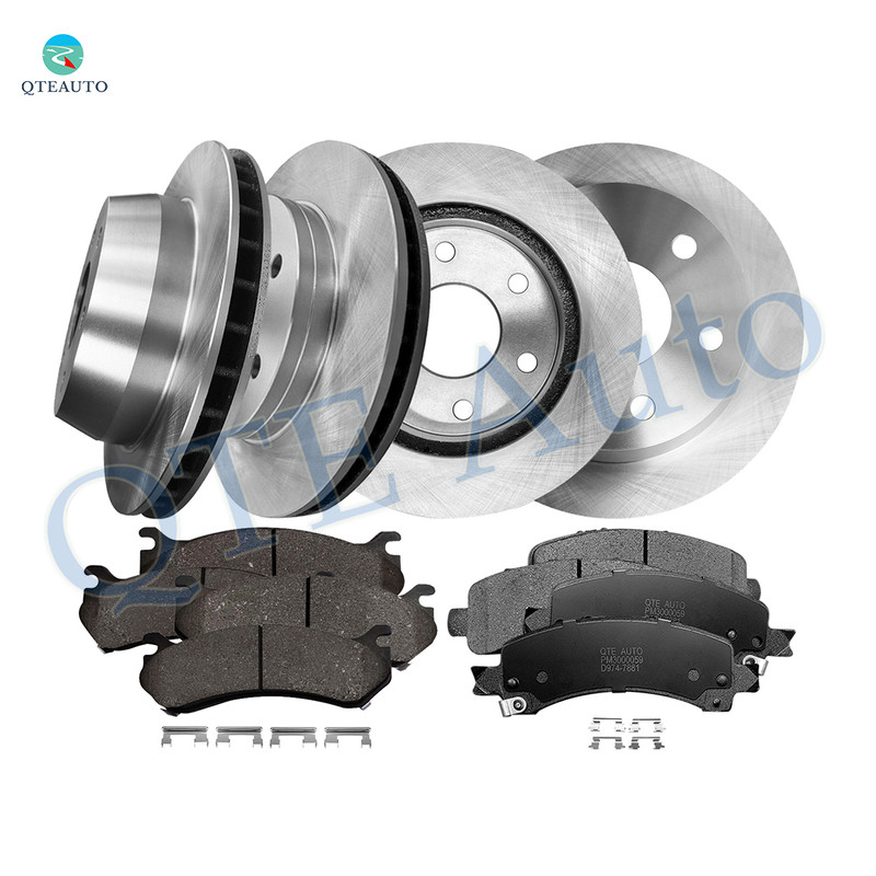 Set of 12 Front 305mm-Rear 330mm Brake Disc Rotors-Front D785 7653-Rear D974 7881 Ceramic Brake Pad Kit For 2005 2006 GMC Yukon