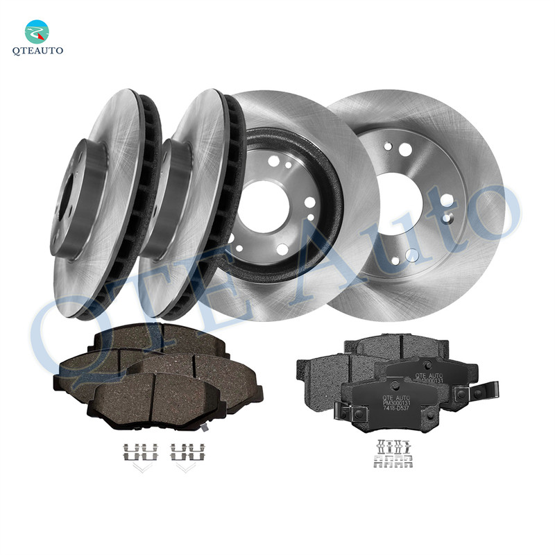 Set of 12 Front 282mm-Rear 260mm Brake Disc Rotors-Front D958 7795-Rear 7418-D537 Ceramic Brake Pad Kit For 2013-2015 Honda Civic