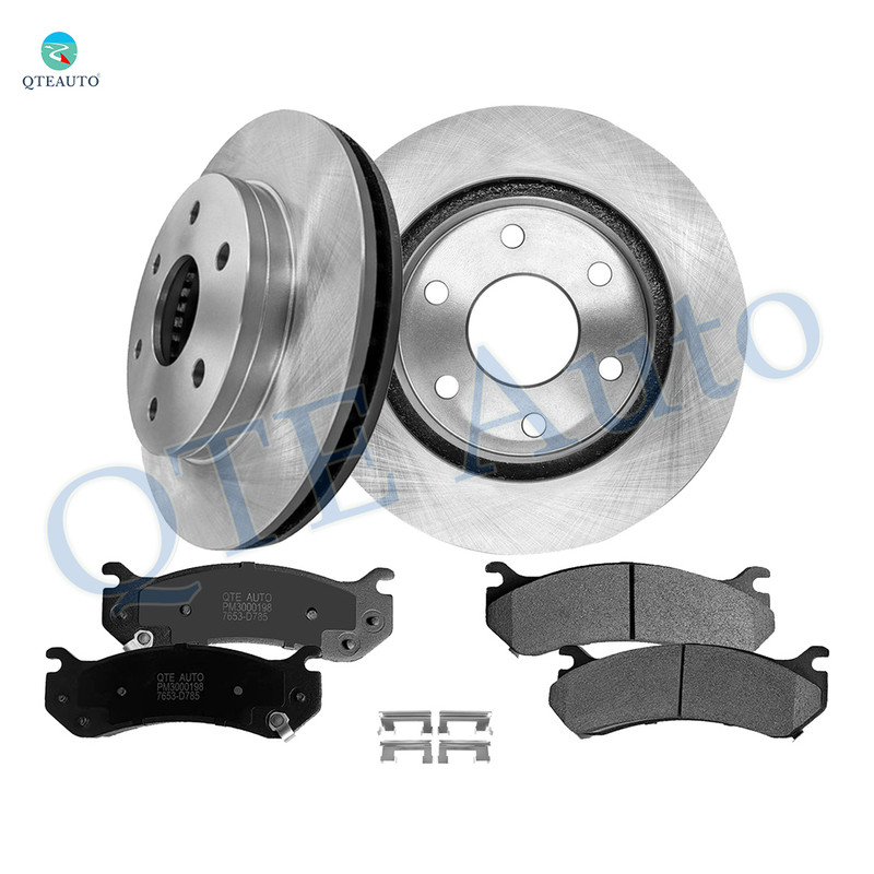 Set of 6 Front 305mm Brake Disc Rotors-Ceramic Brake Pad Kit For 2003-2005 Chevrolet Astro