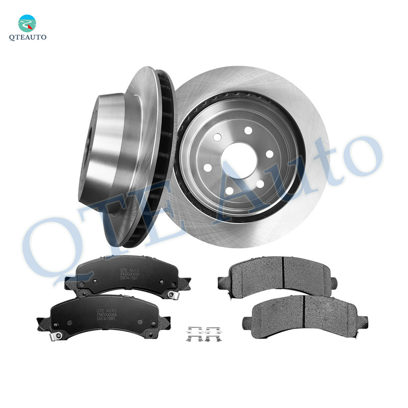 Set of 6 Rear 330mm Brake Disc Rotors-Ceramic Brake Pad Kit For 2002-2006 GMC Yukon