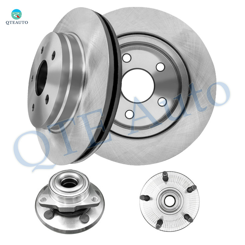 Set of 4 Front 336mm Brake Disc Rotors-Wheel Hub Bearing Assembly For 2002-2008 Dodge RAM 1500