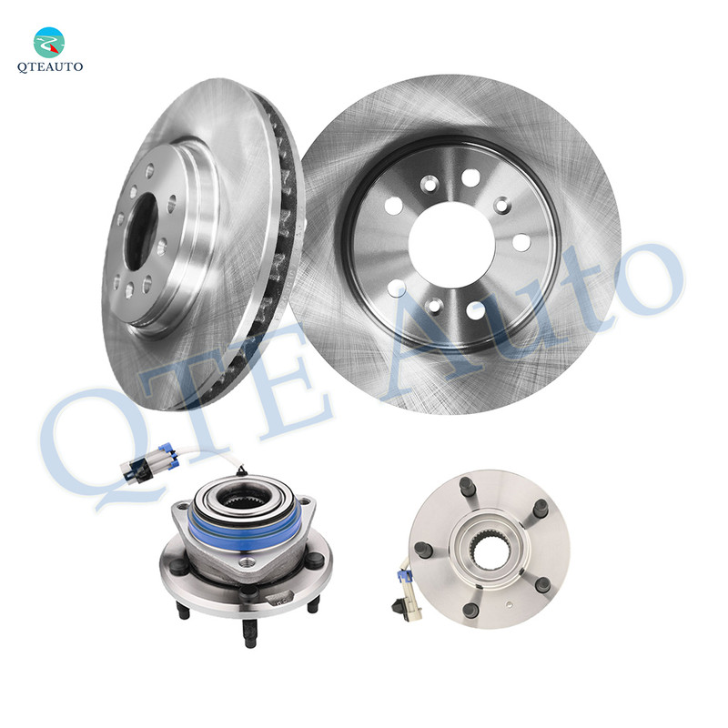 Set of 4 322.95mm Front Drilled Slotted Brake Disc Rotors-Wheel Hub Bearing Assembly For 2014-2016 Chevrolet Impala Limited
