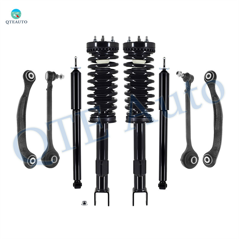 Set of 8 Front Lower Forward Control Arm Ball Joint-Quick Complete Strut-Coil Spring Assembly-Rear Upper Rearward Control Arm-Shock Absorber For 2005-2010 Chrysler 300 C