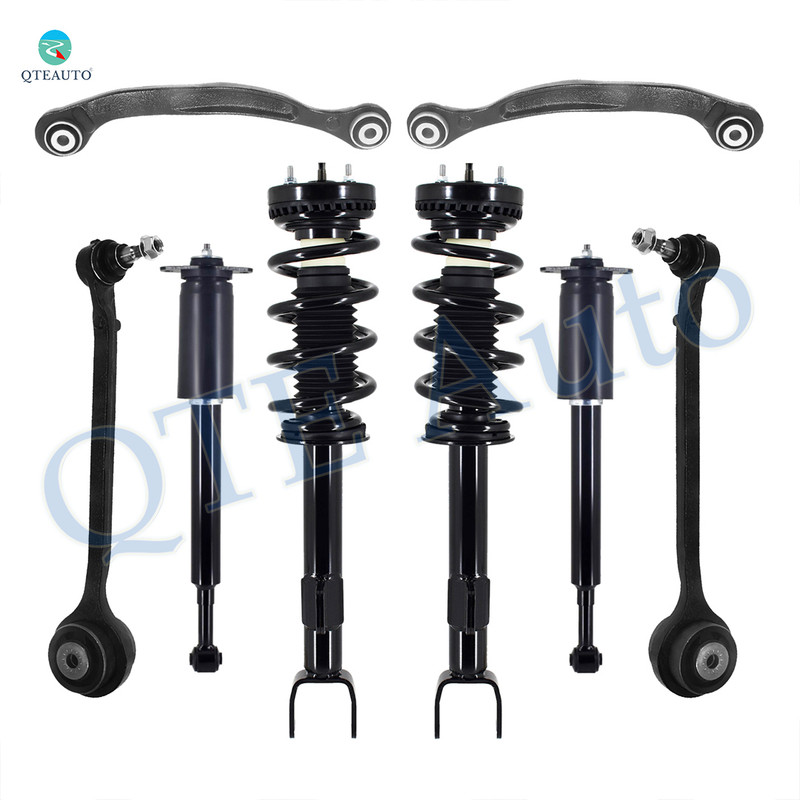 Set of 8 Front Lower Forward Control Arm Ball Joint-Quick Complete Strut-Coil Spring Assembly-Rear Upper Rearward Control Arm-Complete Shock Absorber Kit For 2011 Dodge Challenger