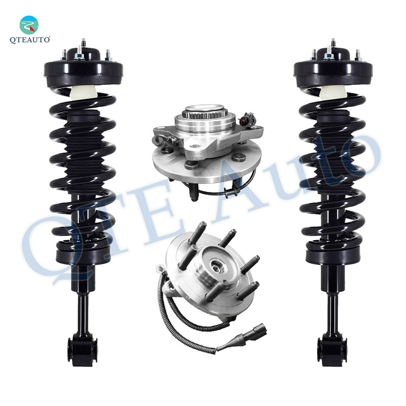Set of 4 Front Wheel Hub Bearing Assembly-Quick Complete Strut-Coil Spring Assembly For 2006-2008 Lincoln Mark LT