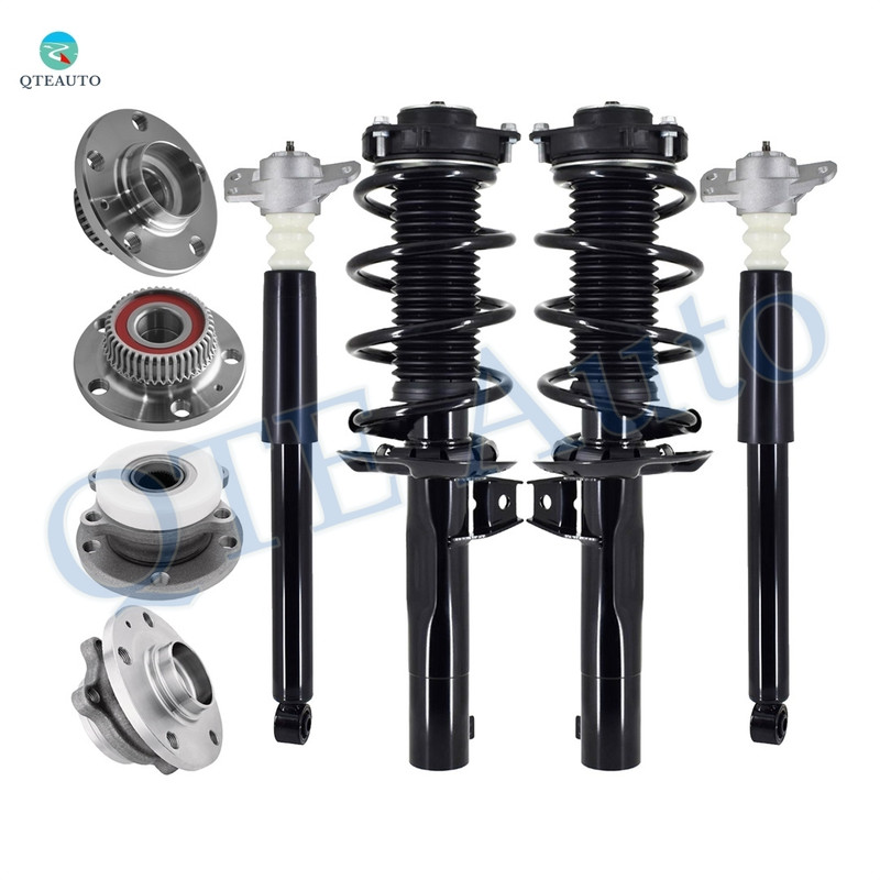 Set of 8 Front Wheel Hub Bearing Assembly-Quick Complete Strut-Coil Spring Assembly-Rear Wheel Hub Bearing Assembly-Complete Shock Absorber Kit For 2005 Volkswagen Jetta