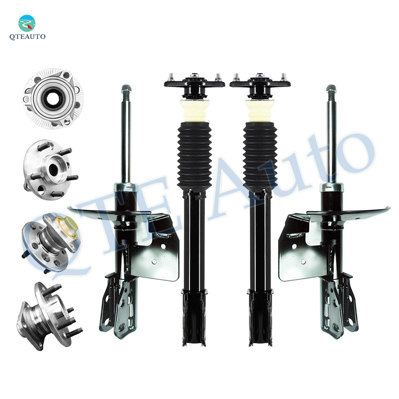 Set of 8 Front Wheel Hub Bearing Assembly-Suspension Strut Assembly-Rear Wheel Hub Bearing Assembly-Quick Complete Strut-Coil Spring Assembly For 1987 Buick Lesabre