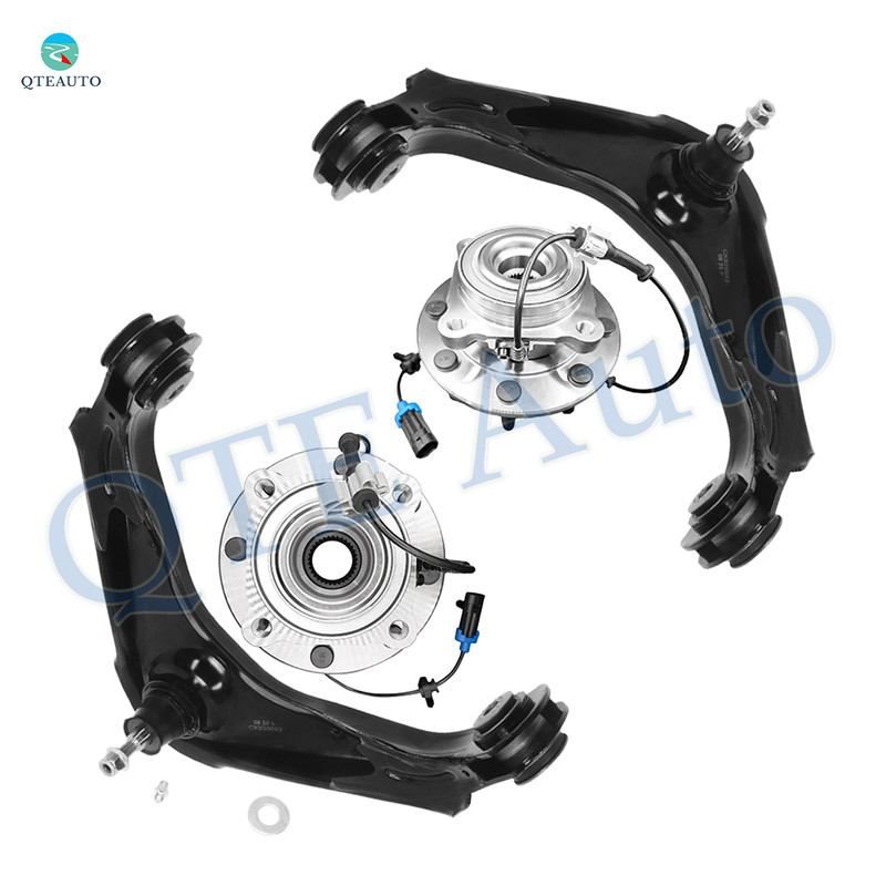 Set of 4 Front Upper Wheel Hub Bearing Assembly-Control Arm Ball Joint For 2007-2010 GMC Sierra 3500 HD