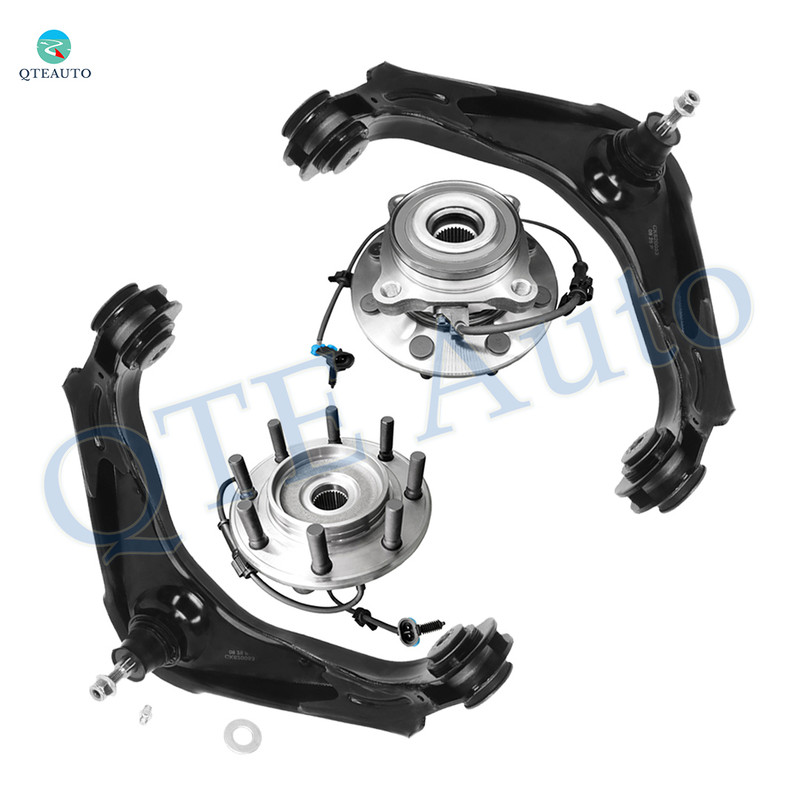 Set of 4 Front Upper Wheel Hub Bearing Assembly-Control Arm Ball Joint For 2007 GMC Sierra 3500 Classic