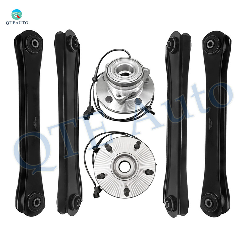 Set of 6 Front Lower and Upper Control Arm-Wheel Hub Bearing Assembly For 2000 2001 Dodge RAM 1500