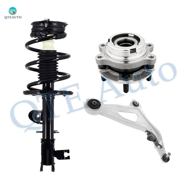 Set of 3 Front Right Lower Control Arm Ball Joint-Wheel Hub Bearing Assembly-Quick Complete Strut-Coil Spring Assembly For 2014-2020 Nissan Pathfinder Set of 3 Front Right Lower Control Arm Ball Joint-Wheel Hub Bearing Assembly-Quick Complete Strut-Coil Spring Assembly For 2014-2020 Nissan Pathfinder