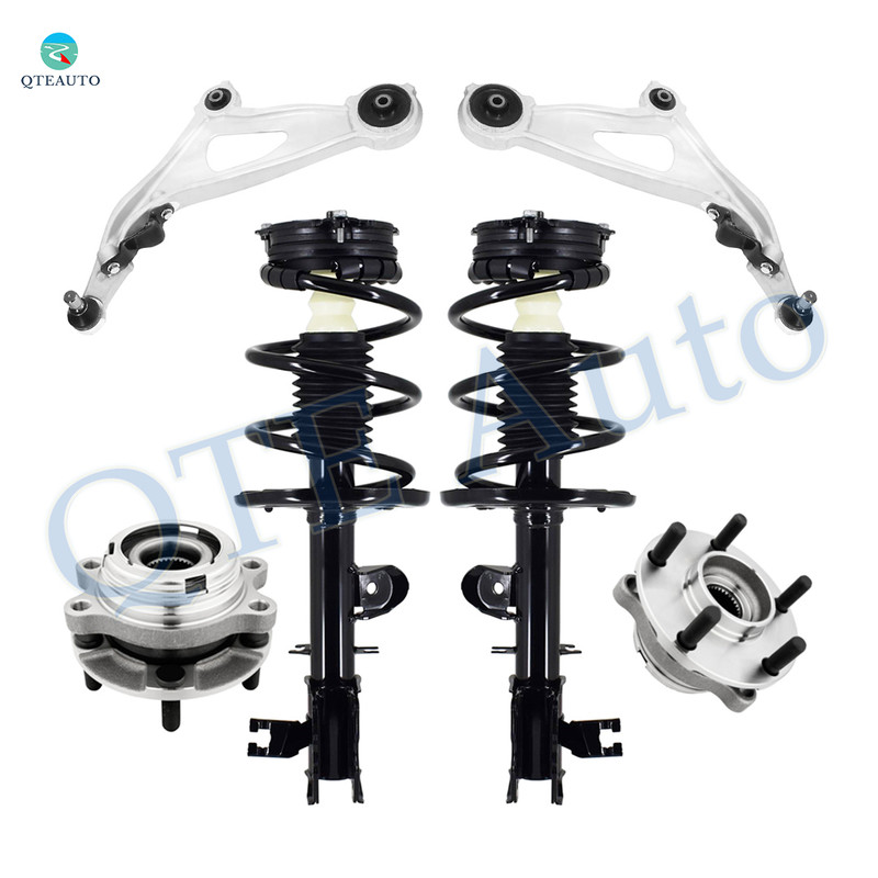 Set of 6 Front Lower Control Arm Ball Joint-Wheel Hub Bearing Assembly-Quick Complete Strut-Coil Spring Assembly For 2016-2020 Infiniti QX60