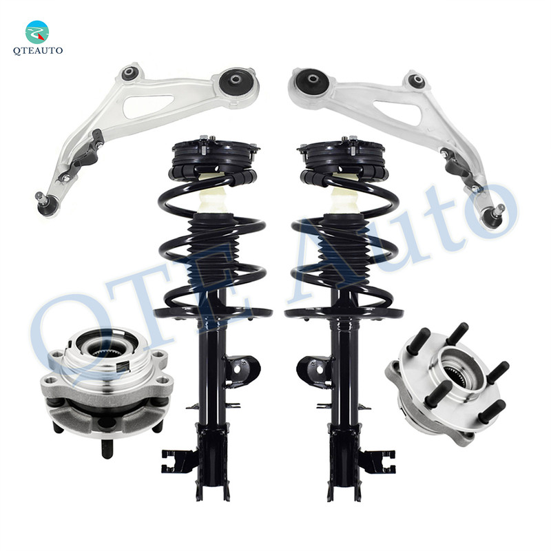 Set of 6 Front Lower Control Arm Ball Joint-Wheel Hub Bearing Assembly-Quick Complete Strut-Coil Spring Assembly For 2014-2020 Infiniti QX60