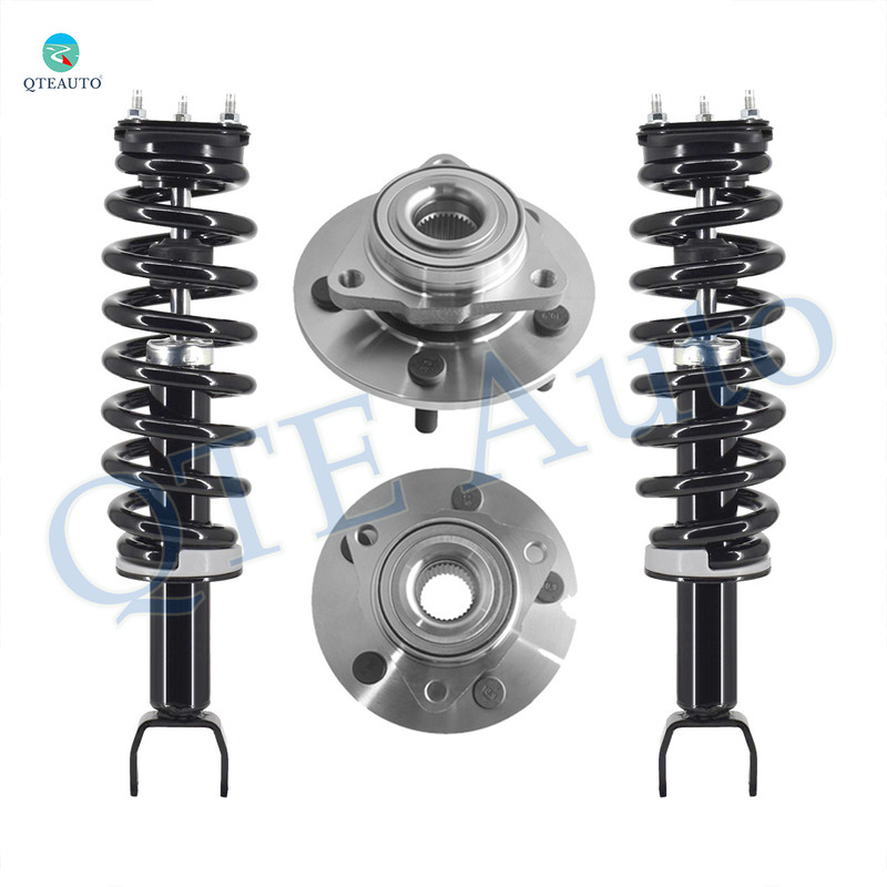 Set of 4 Front Wheel Hub Bearing Assembly-Quick Complete Strut-Coil Spring Assembly For 2006-2008 Dodge RAM 1500