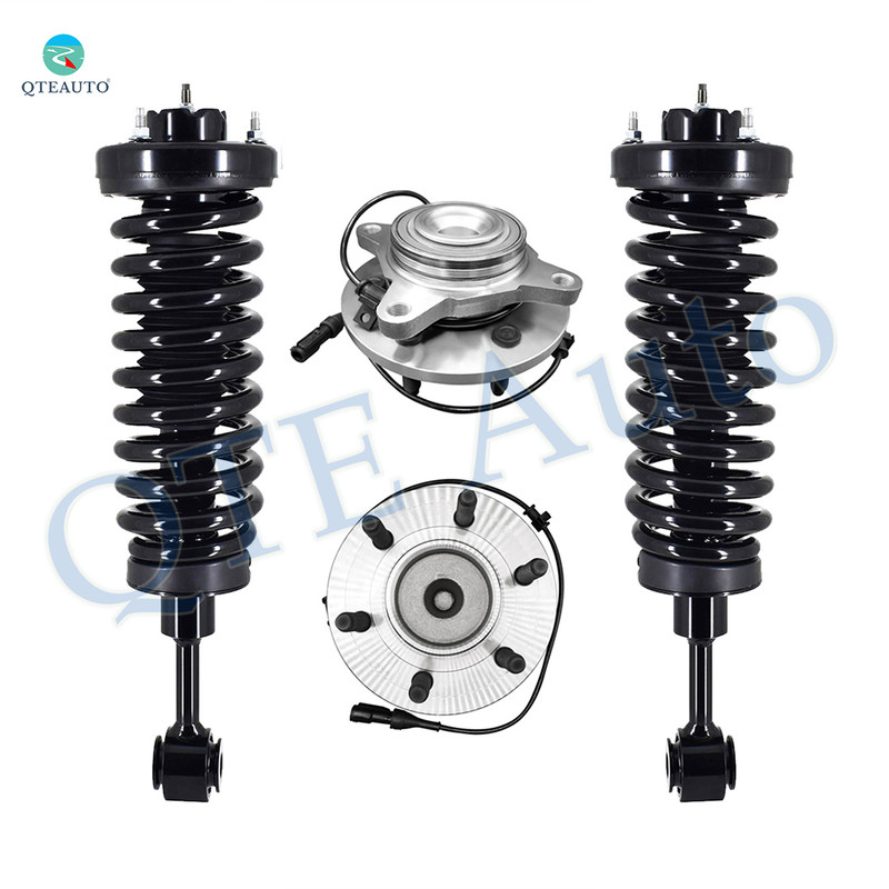 Set of 4 Front Wheel Hub Bearing Assembly-Quick Complete Strut-Coil Spring Assembly For 2003-2006 Ford Expedition