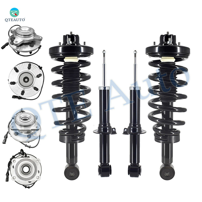 Set of 8 Front Wheel Hub Bearing Assembly-Suspension Strut Assembly-Rear Wheel Hub Bearing Assembly-Quick Complete Strut-Coil Spring Assembly For 2003-2006 Ford Expedition