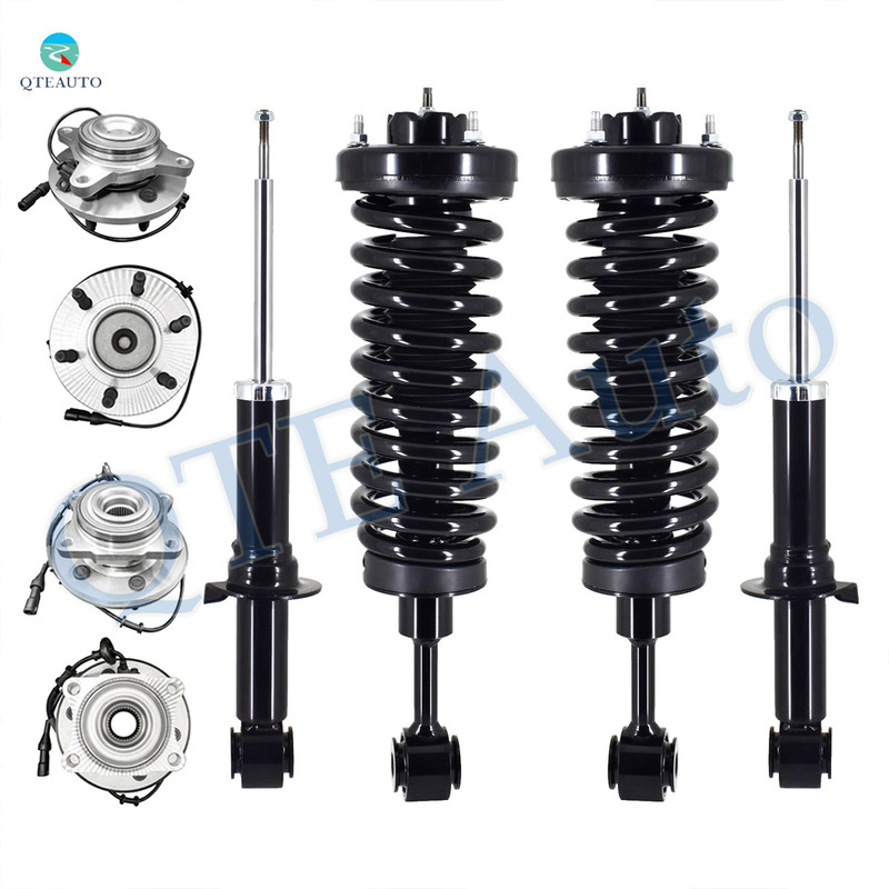 Set of 8 Front Wheel Hub Bearing Assembly-Quick Complete Strut-Coil Spring Assembly-Rear Wheel Hub Bearing Assembly-Suspension Strut Assembly For 2003-2006 Ford Expedition