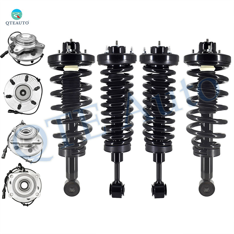 Set of 8 Front-Rear Wheel Hub Bearing Assembly-Quick Complete Strut-Coil Spring Assembly For 2003-2006 Ford Expedition