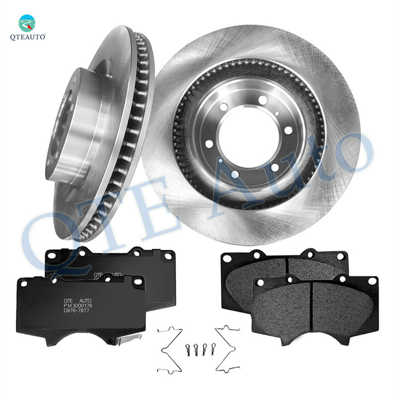 Set of 6 Front 338mm Brake Disc Rotors-Ceramic Brake Pad Kit For 2010-2019 Toyota 4Runner