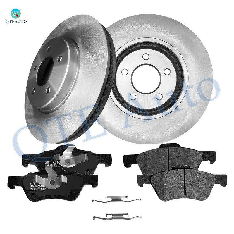 Set of 6 Front 303mm Brake Disc Rotors-Ceramic Brake Pad Kit For 2005-2012 Ford Escape