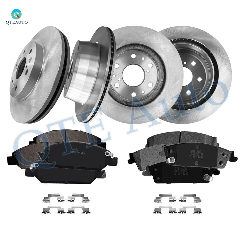 Set of 12 Front 330mm-Rear 345mm Brake Disc Rotors-Ceramic Brake Pad Kit For 2014 GMC Yukon