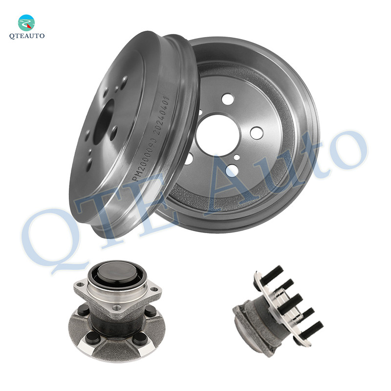 Set of 4 Rear 200mm Brake Disc Rotors-Wheel Hub Bearing Assembly For 2003-2008 Toyota Corolla Non-ABS