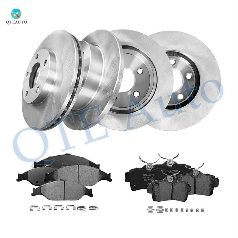 Set of 12 Front 275.95mm-Rear 266.95mm Brake Disc Rotors-Ceramic Brake Pad Kit For 1999-2004 Ford Mustang