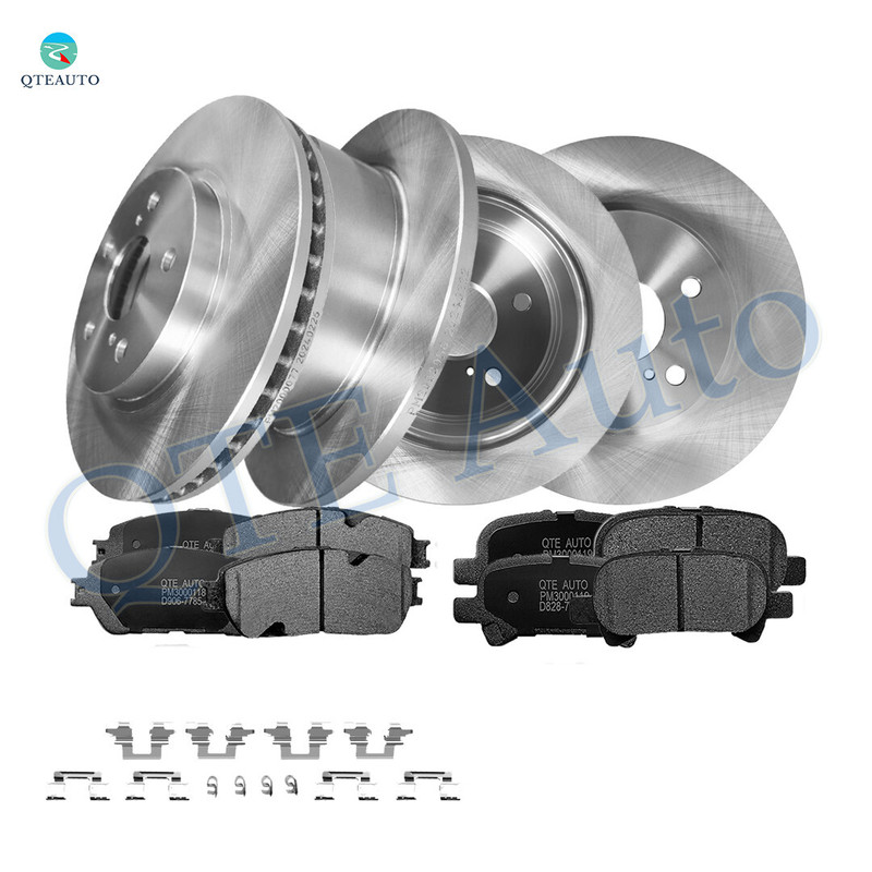 Set of 12 Front 296mm-Rear 269mm Brake Disc Rotors-Ceramic Brake Pad Kit For 2005-2007 Toyota Avalon