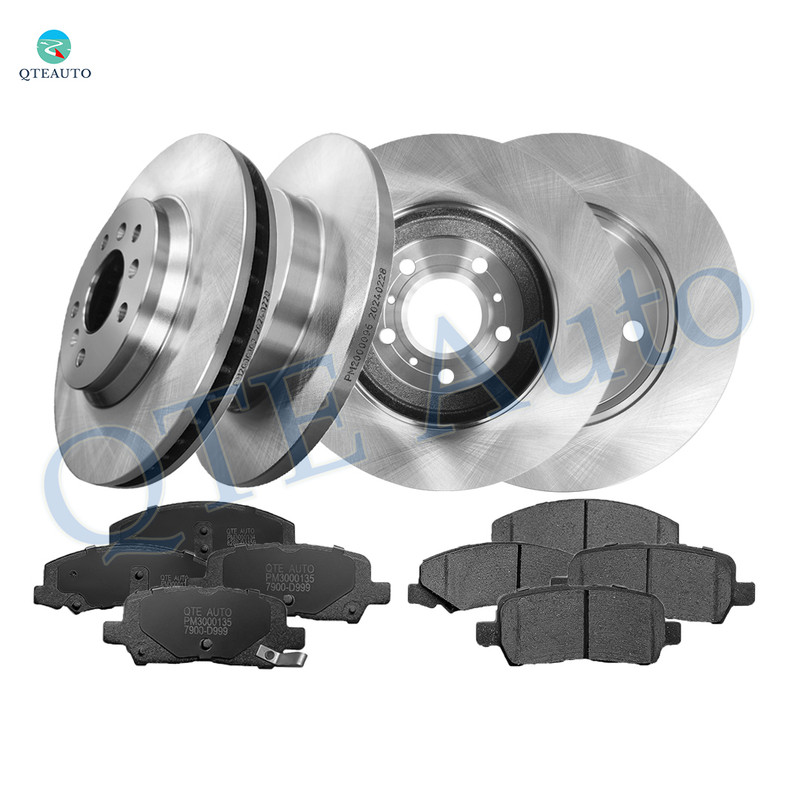 Set of 12 Front 302.95mm-Rear 270mm Drilled Slotted Brake Disc Rotors-Ceramic Brake Pad kit For 2011 2012 Chevrolet Impala