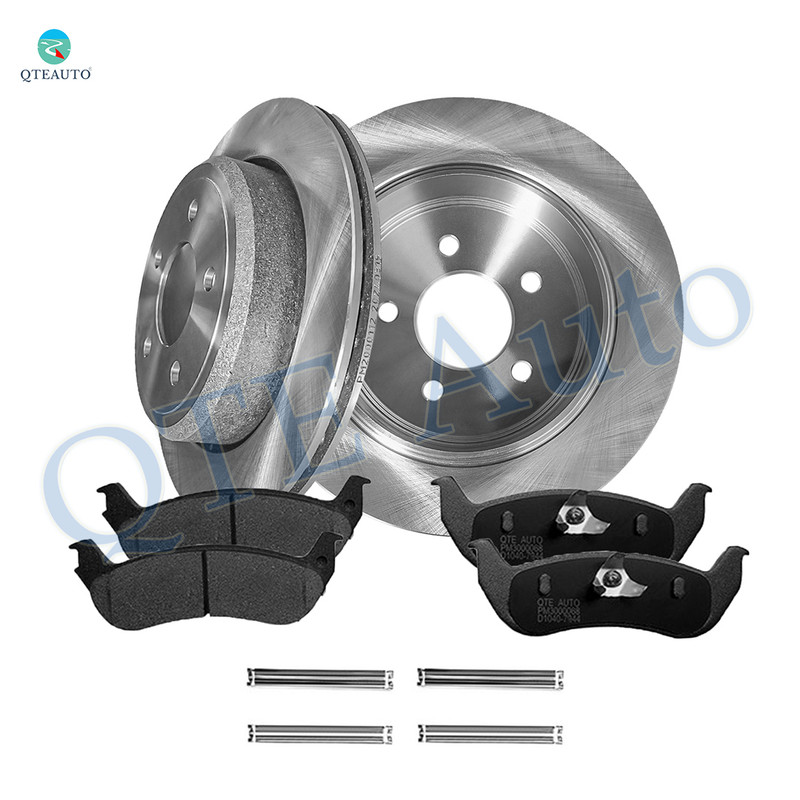 Set of 6 Rear 295mm Brake Disc Rotors-Ceramic Brake Pad Kit For 2003-2011 Mercury Grand Marquis