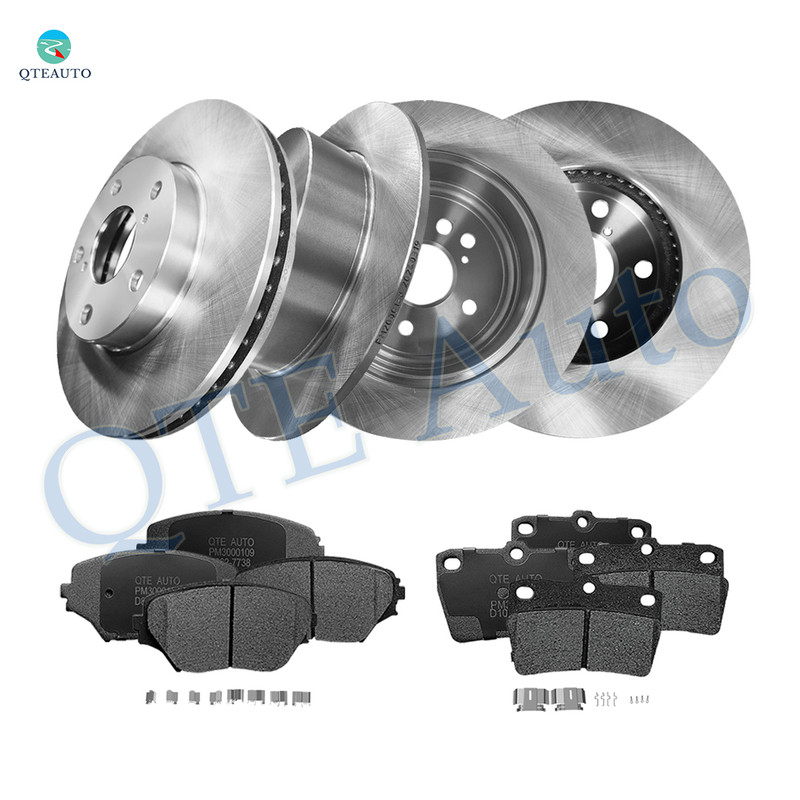Set of 12 Front 275mm-Rear 303mm Brake Disc Rotors-Ceramic Brake Pad Kit For 2004 2005 Toyota RAV4
