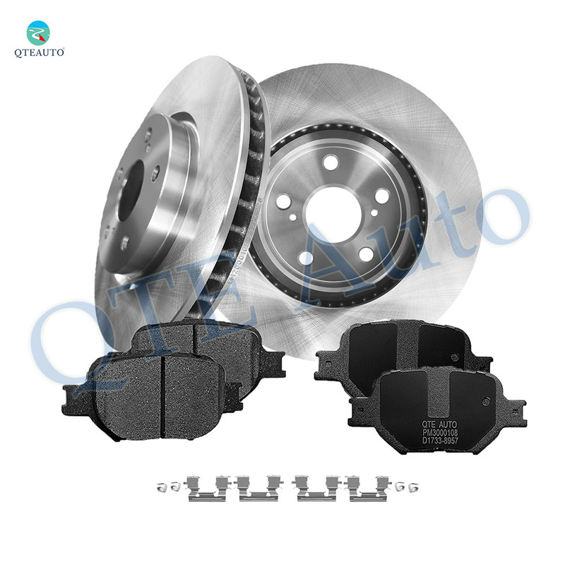 Set of 6 Front 296mm Brake Disc Rotors-Ceramic Brake Pad Kit For 2014 2015 Lexus IS250