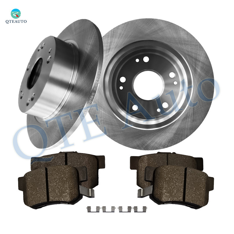 Set of 6 Rear 260mm Brake Disc Rotors-D537 7418 Ceramic Brake Pad Kit For 2004-2008 Acura TSX