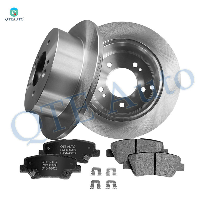 Set of 6 Rear 262mm Brake Disc Rotors-Rear D1544 8428 Ceramic Brake Pad kit For 2009 2010 Hyundai Sonata