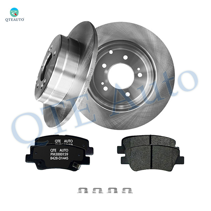 Set of 6 Rear 284mm Brake Disc Rotors-Ceramic Brake Pad Kit For 2011-2014 Hyundai Sonata