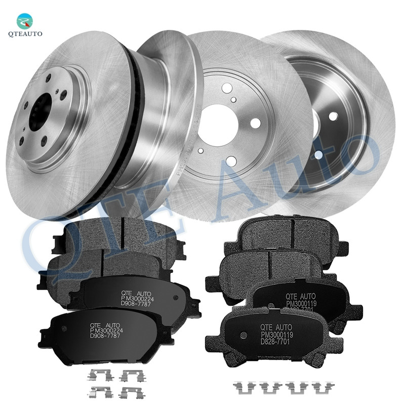 Set of 12 Front 296mm-Rear 269mm Brake Disc Rotors-Ceramic Brake Pad Kit For 2002-2004 Toyota Camry Set of 12 Front 296mm-Rear 269mm Brake Disc Rotors-Ceramic Brake Pad Kit For 2002-2004 Toyota Camry
