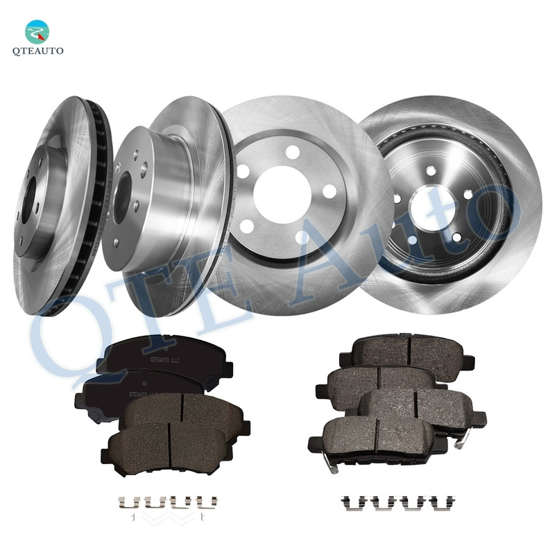 Set of 12 Front 296mm-Rear 292mm Brake Disc Rotors-Ceramic Brake Pad Kit For 2008-2013 Nissan Rogue