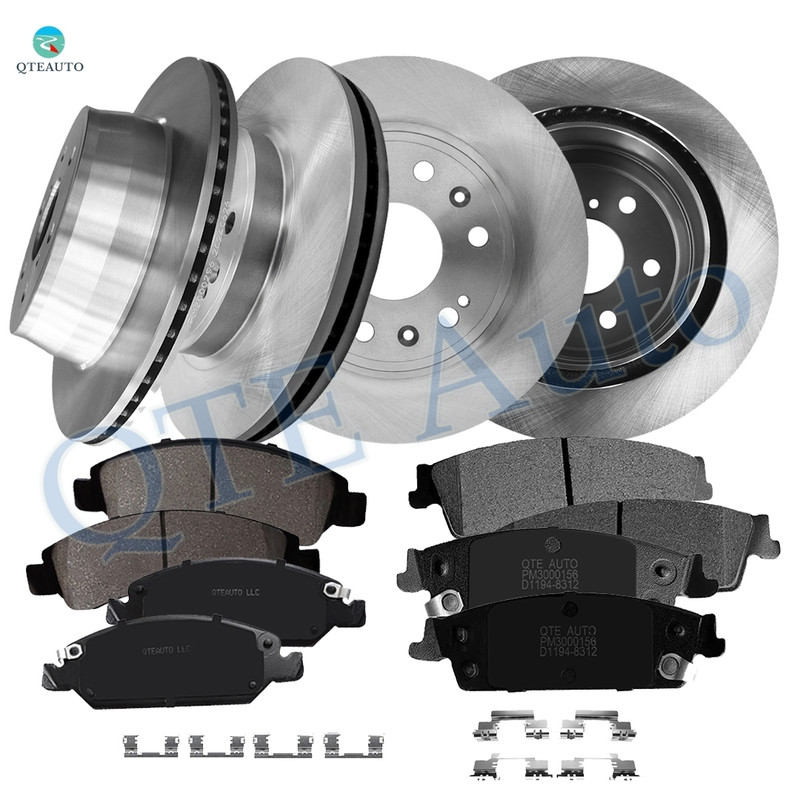 Set of 12 Front 330mm-Rear 345mm Brake Disc Rotors-Ceramic Brake Pad Kit For 2019 GMC Sierra 1500 Limited