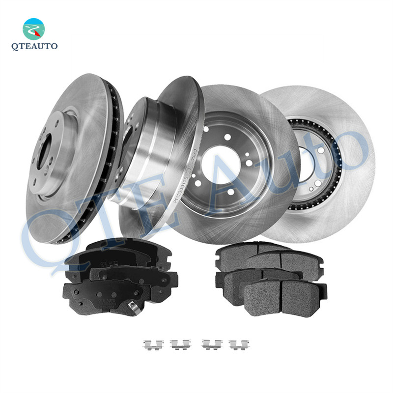 Set of 12 Front 300mm-Rear 284mm Brake Disc Rotors-Ceramic Brake Pad Kit For 2008 Hyundai Sonata