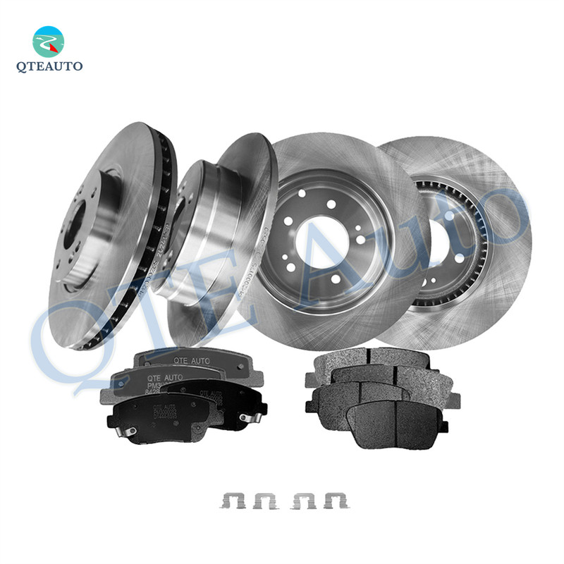 Set of 12 Front 300mm-Rear 284mm Brake Disc Rotors-Ceramic Brake Pad Kit For 2011-2014 Hyundai Sonata