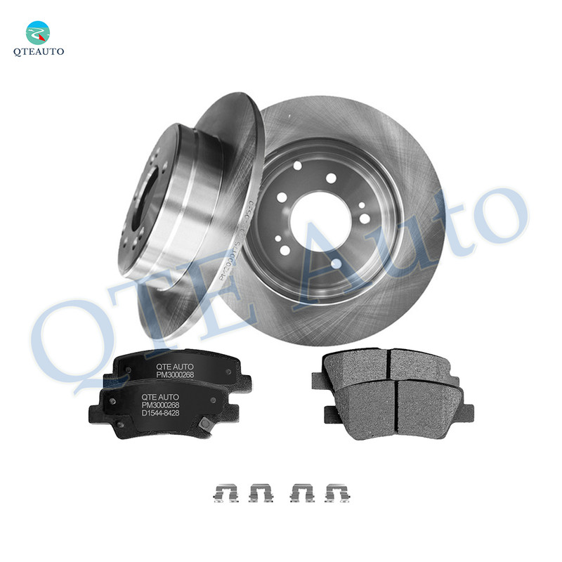 Set of 6 Rear 284mm Brake Disc Rotors-Ceramic Brake Pad Kit For 2009 2010 Hyundai Sonata