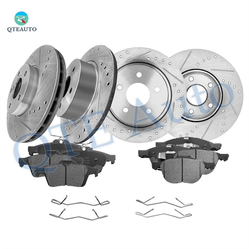 Set of 12 Front 278mm-Rear 280mm Drilled Slotted Brake Disc Rotors-D1563 7947B Ceramic Brake Pad Kit For 2013-2018 Ford C-MAX Set of 12 Front 278mm-Rear 280mm Drilled Slotted Brake Disc Rotors-D1563 7947B Ceramic Brake Pad Kit For 2013-2018 Ford C-MAX